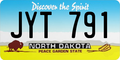 ND license plate JYT791