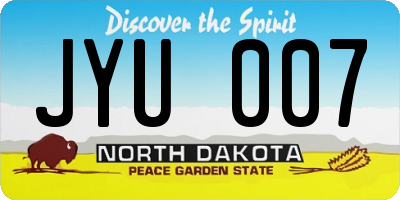 ND license plate JYU007