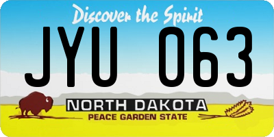 ND license plate JYU063