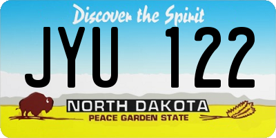 ND license plate JYU122