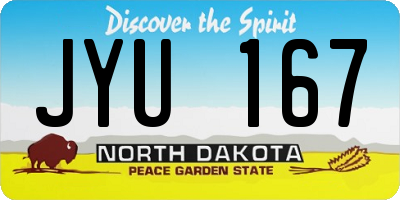 ND license plate JYU167