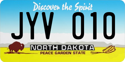 ND license plate JYV010