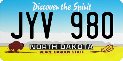ND license plate JYV980