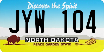 ND license plate JYW104