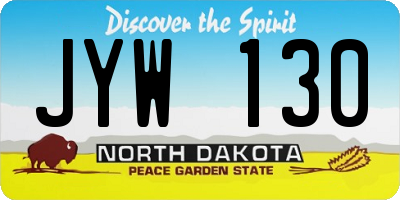 ND license plate JYW130