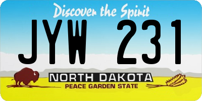 ND license plate JYW231