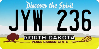 ND license plate JYW236