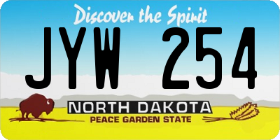 ND license plate JYW254