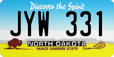 ND license plate JYW331