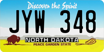 ND license plate JYW348