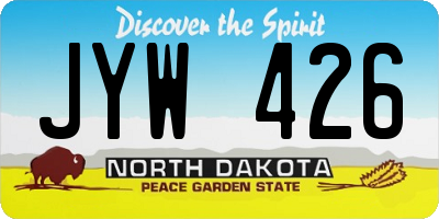 ND license plate JYW426