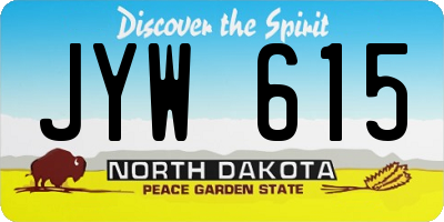 ND license plate JYW615