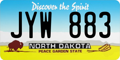 ND license plate JYW883