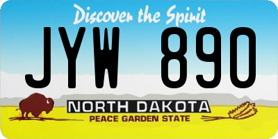 ND license plate JYW890
