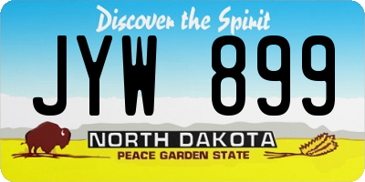 ND license plate JYW899