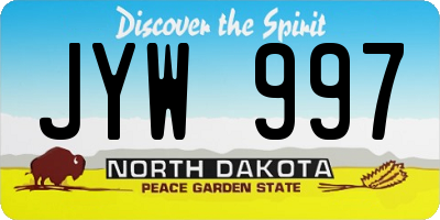 ND license plate JYW997