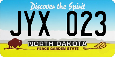 ND license plate JYX023