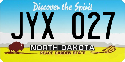 ND license plate JYX027