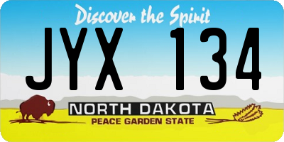 ND license plate JYX134