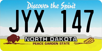ND license plate JYX147