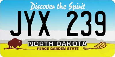 ND license plate JYX239