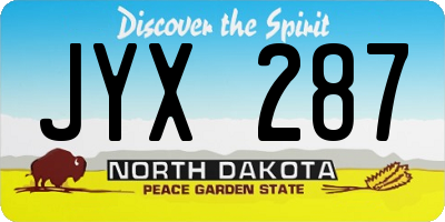 ND license plate JYX287