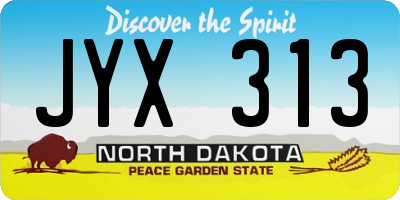 ND license plate JYX313