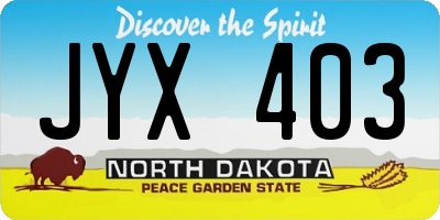 ND license plate JYX403
