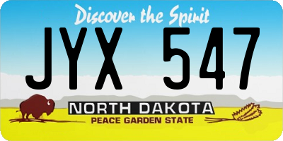 ND license plate JYX547