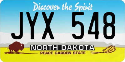ND license plate JYX548