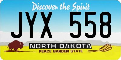 ND license plate JYX558
