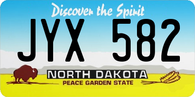 ND license plate JYX582