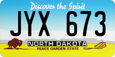 ND license plate JYX673