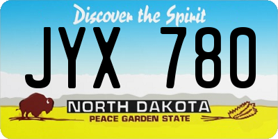 ND license plate JYX780