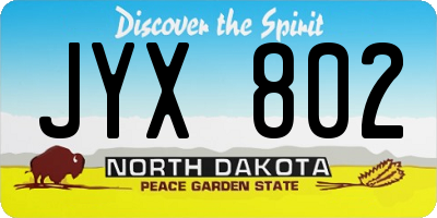 ND license plate JYX802
