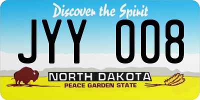 ND license plate JYY008