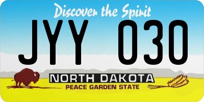 ND license plate JYY030