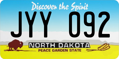 ND license plate JYY092