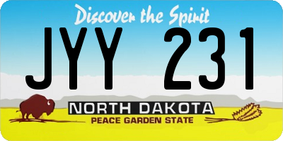 ND license plate JYY231