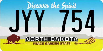ND license plate JYY754