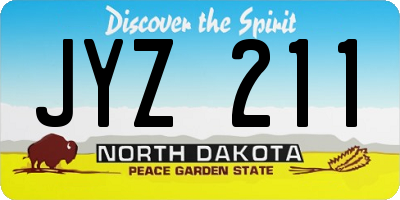 ND license plate JYZ211