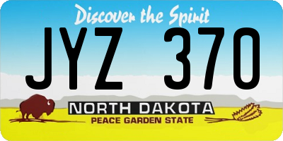 ND license plate JYZ370