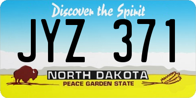 ND license plate JYZ371