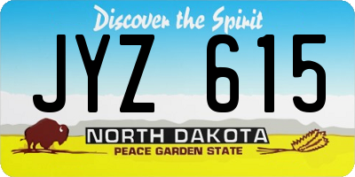 ND license plate JYZ615