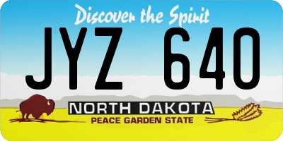 ND license plate JYZ640
