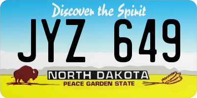 ND license plate JYZ649
