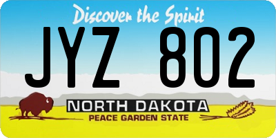 ND license plate JYZ802