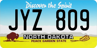 ND license plate JYZ809