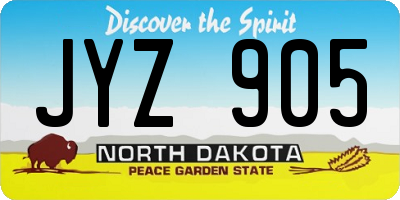 ND license plate JYZ905