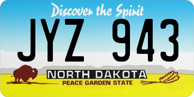 ND license plate JYZ943